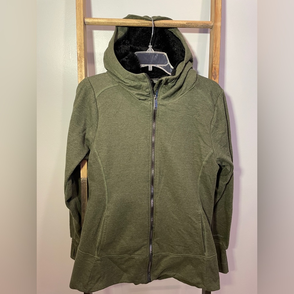 Eddie Bauer warm green zip-up jacket